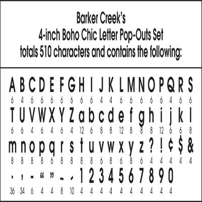 Barker Creek Boho Chic 4-inch Letter Pop-Outs, 510/Set Image 3
