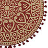 Barn Red Block Print On Natural Round Jute Placemat (Set Of 6) Image 1