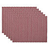 Barn Red Textured Twill Weave Placemat 6 Piece Image 1
