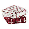 Barn Red Windowpane Oversized Washed Waffle Dishtowel, 2 Piece Image 2