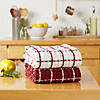 Barn Red Windowpane Oversized Washed Waffle Dishtowel, 2 Piece Image 3