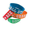 Baseball Big Band Silicone Bracelets - 12 Pc. Image 1