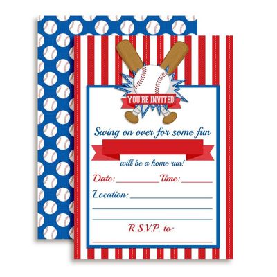 Baseball Birthday Invitations 40pcs. by AmanadaCreation Image 1