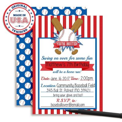 Baseball Birthday Invitations 40pcs. by AmanadaCreation Image 2