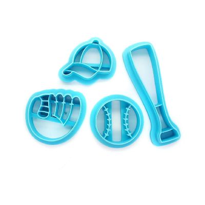 Baseball Clay Cutter Set, 4 pc, Bat Cap Glove and Ball Image 1