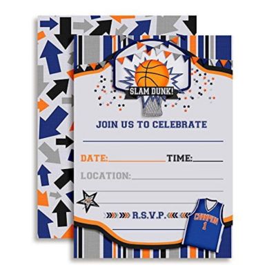 Basketball Birthday Invitations 40pcs. by AmandaCreation Image 1