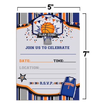 Basketball Birthday Invitations 40pcs. by AmandaCreation Image 2