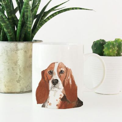 Basset Hound Up Close Ceramic Mug Image 1