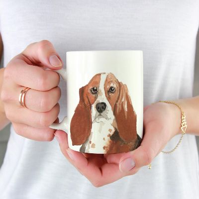 Basset Hound Up Close Ceramic Mug Image 1