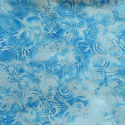 Batavia Batiks Soft Blue and Aqua Circles Cotton Sold by the Yard Image 1