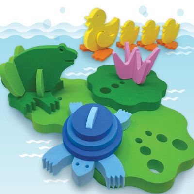 BathBlocks Pond Pals 3D Floating Puzzle & Playset Image 1