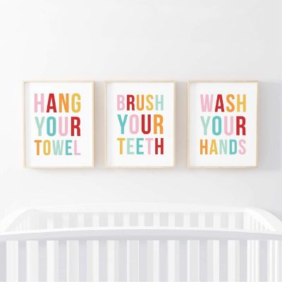 Bathroom Rules Kids Art Set 8.5x11in Image 1