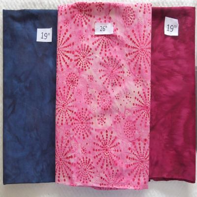 Batik Fabric Blue Pink Red Bundle Last of the Best 1 Yd 18 inches Image 1