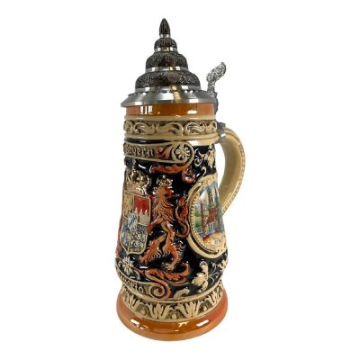 Bayern Bavaria Coat of Arms LE German Stoneware Beer Stein .4L Made in Germany Image 1