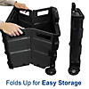 BAZIC Products Folding Cart on Wheels w/Lid Cover, 16" x 18" x 15", Black/Gray Image 2