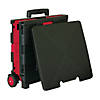 BAZIC Products Folding Cart on Wheels w/Lid Cover, 16" x 18" x 15", Black/Red Image 2