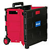BAZIC Products Folding Cart on Wheels w/Lid Cover, 16" x 18" x 15", Black/Red Image 3