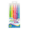 BAZIC Products Washable Brush Markers, Fluorescent Colors, 6 Per Pack, 12 Packs Image 1