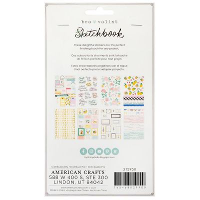 Bea Valint Sketchbook Sticker Book-8 Sheets Image 1