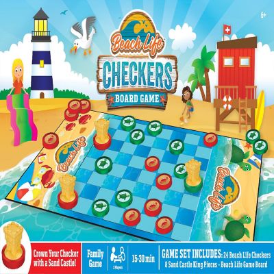 Beach Life Checkers Board Game Image 1