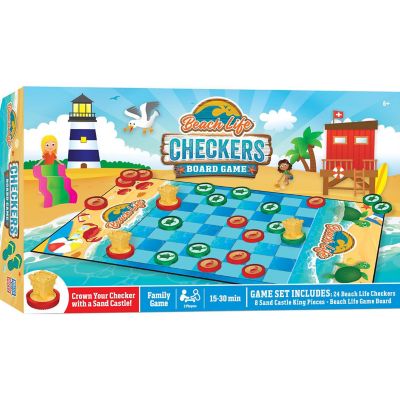Beach Life Checkers Board Game Image 1