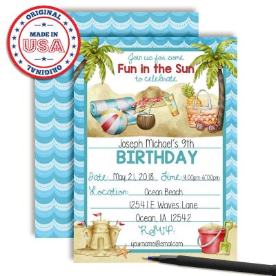 Beach Time Invitations 40pc. by AmandaCreation Image 1