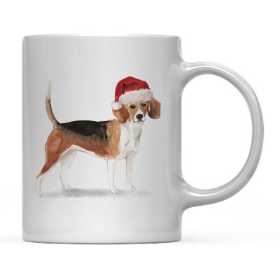 Beagle Santa Hat Ceramic Mug Image 2
