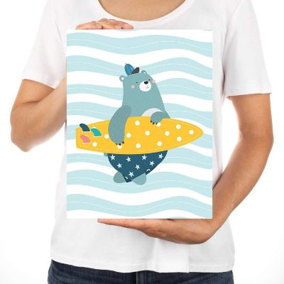 Bear with Surfboard Art 8.5x11in 1-Pack Image 2