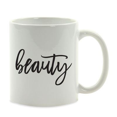 Beauty Black Calligraphy Ceramic Mug Image 2