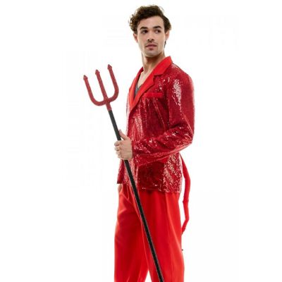 Bedazzled Rhinestone Devil Pitchfork Adult Costume Accessory Image 1