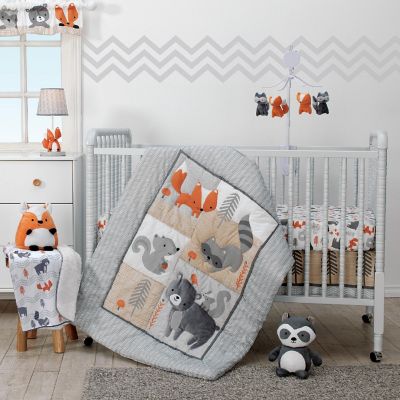 Bedtime Originals Acorn Gray/White/Orange Fox Nursery Lamp with Shade & Bulb Image 3
