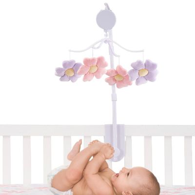 Bedtime Originals Lavender Floral Musical Baby Crib Mobile Soother Toy Image 1