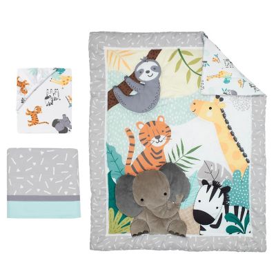 Bedtime Originals Mighty Jungle Animals 3-Piece Baby Nursery Crib Bedding Set Image 1