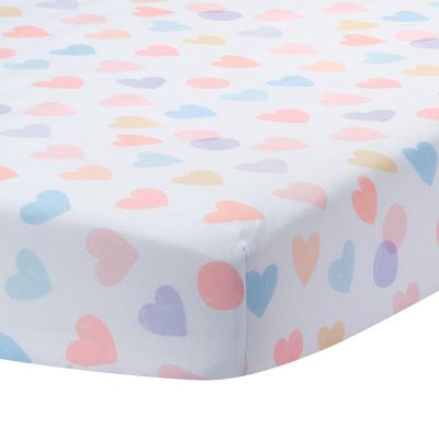 Bedtime Originals Rainbow Hearts Pink/Purple 3-Piece Baby Crib Bedding Set Image 2