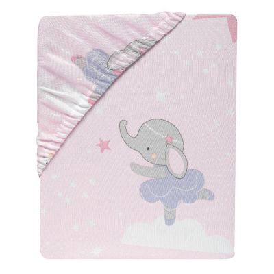 Bedtime Originals Tiny Dancer Fitted Crib Sheet - Pink, Animals, Celestial Image 2