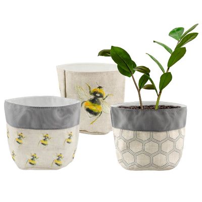 Bee Planter Storage Bags 3pk, Mini Planter Covers/Decorative Storage Bins Image 1