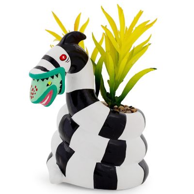 Beetlejuice Sandworm 6-Inch Ceramic Planter With Artificial Succulent Image 1