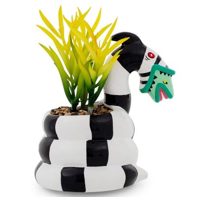 Beetlejuice Sandworm 6-Inch Ceramic Planter With Artificial Succulent Image 1