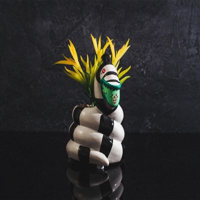 Beetlejuice Sandworm 6-Inch Ceramic Planter With Artificial Succulent Image 2