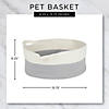 Beige Pet Basket With Black Pom Poms Image 2