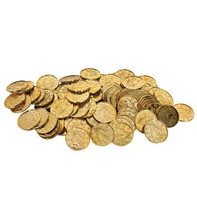 Beistle - 1&amp;#189;" - Gold - Gold Plastic Coins! Image 1