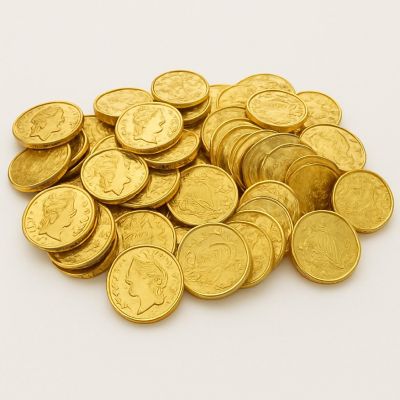 Beistle - 1&amp;#189;" - Gold - Gold Plastic Coins! Image 2