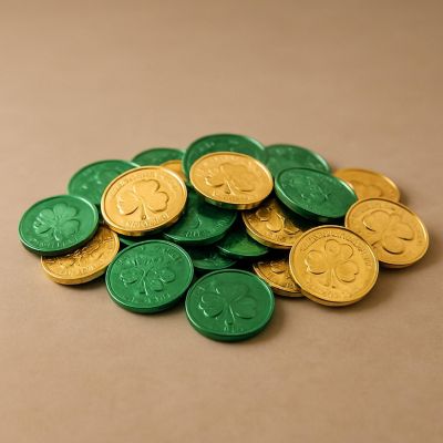 Beistle - 1&amp;#189;" - Green - Lucky Leprechaun Plastic Coins! Image 2