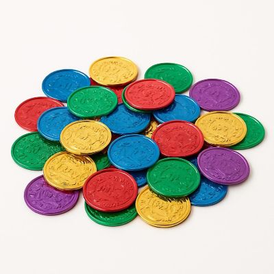 Beistle - 1&amp;#189;" - Multicolor - Plastic Coins! Image 1