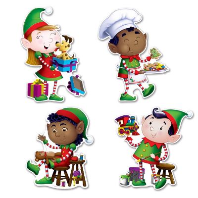 Beistle - 10&amp;#189;"-15&amp;#188;" Elves Cutouts - 12 Pack Image 1