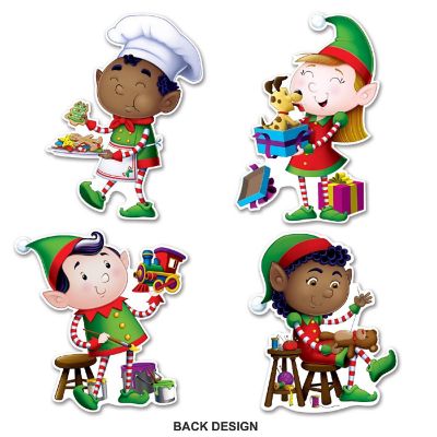 Beistle - 10&amp;#189;"-15&amp;#188;" Elves Cutouts - 12 Pack Image 3
