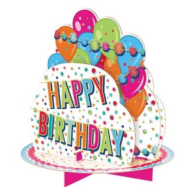 Beistle - 10&amp;#189;" - Multicolor - 3-D Happy Birthday Centerpiece! Image 1