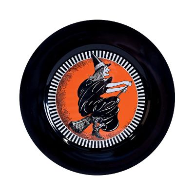 Beistle - 12?" - Black - Vintage Halloween Witch Platter Plastic! Image 1