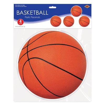 Beistle - 13" Plastic Basketball Placemats - 12 Pack Image 1