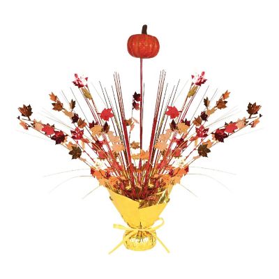 Beistle - 16&amp;#190;" - Yellow - Fall Gleam 'N Spray Centerpiece Plastic! Image 1